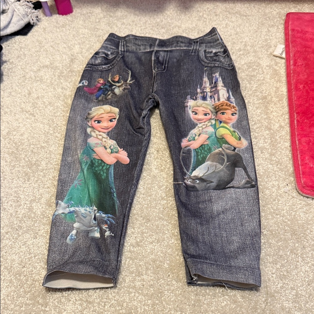 Frozen Themed Kids Denim Leggings